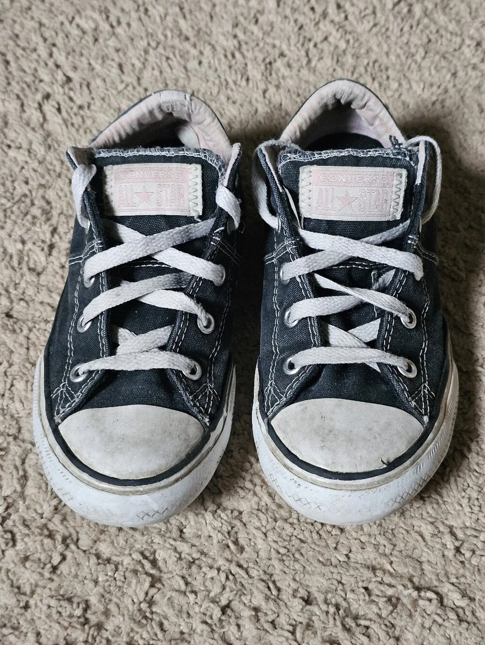 Converse All Star Kids Shoes - Size 2 - Boy's Girl's Sneakers - Black & White